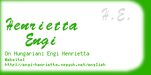 henrietta engi business card